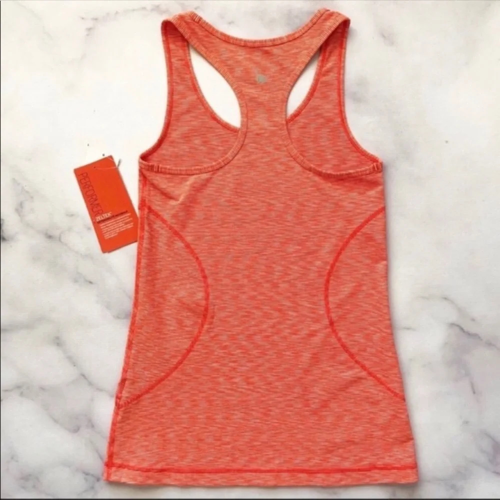 Zella‎ Orange Striped Racer Racerback Tank Top - Picture 4 of 7